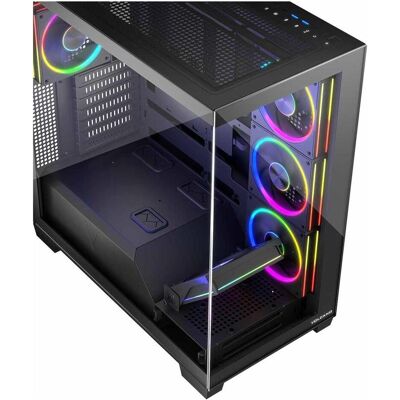 Modecom Computergehäuse VOLCANO STELLAR ARGB MIDI 5F (ATX, mATX, Mini-ITX), PC Gehäuse, Schwarz Modecom Computergehäuse VOLCANO STELLAR ARGB MIDI 5F (ATX, mATX, Mini-ITX), PC Gehäuse, Schwarz