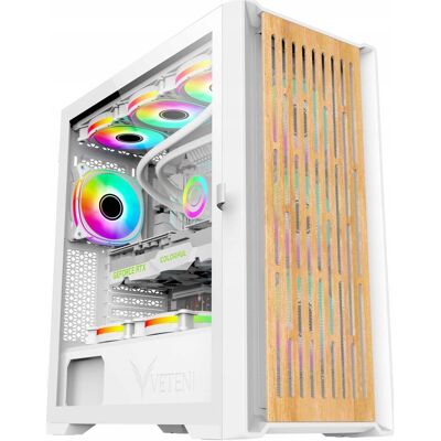 Veteni Obudowa Woody ARGB biała (VT-WOODY-01WH), PC Gehäuse Zubehör Veteni Obudowa Woody ARGB biała (VT-WOODY-01WH), PC Gehäuse Zubehör