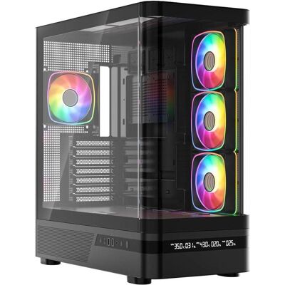 Modecom Obudowa Volcano Aq 200 Argb Midi Czarna (ATX, mATX, Mini-ITX), PC Gehäuse, Schwarz Modecom Obudowa Volcano Aq 200 Argb Midi Czarna (ATX, mATX, Mini-ITX), PC Gehäuse, Schwarz