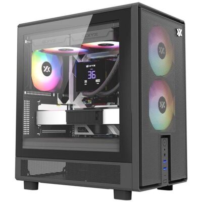 xyz Boitier Mini Tour Micro ATX Atom RGB avec panneau vitré (Noir) (mATX, Mini-ITX), PC Gehäuse, Schwarz xyz Boitier Mini Tour Micro ATX Atom RGB avec panneau vitré (Noir) (mATX, Mini-ITX), PC Gehäuse, Schwarz