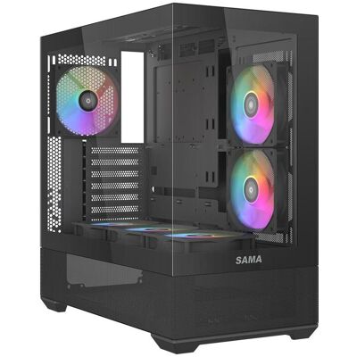 Sama Gears V40, Black ATX Mid-tower Case (ATX, ITX, mATX), PC Gehäuse, Schwarz Sama Gears V40, Black ATX Mid-tower Case (ATX, ITX, mATX), PC Gehäuse, Schwarz