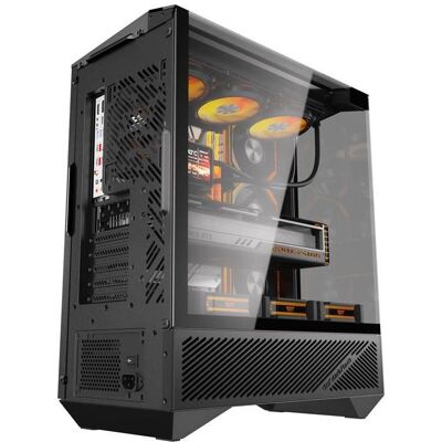 Darkflash Tech Darkflash DY460 computer case (Black) + 4 ARGB fans (ATX, mATX, Mini-ITX), PC Gehäuse, Schwarz Darkflash Tech Darkflash DY460 computer case (Black) + 4 ARGB fans (ATX, mATX, Mini-ITX), PC Gehäuse, Schwarz