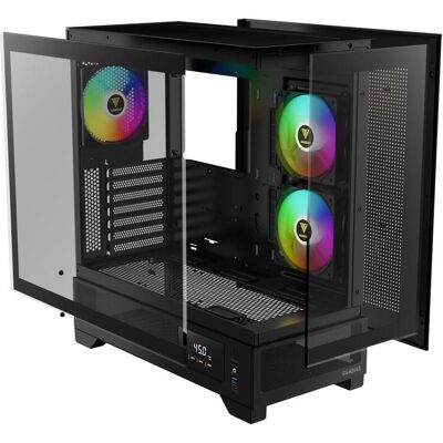 Gamdias Boitier Moyen Tour ATX Atlas M1 RGB avec panneaux vitrés (Noir) (ATX, mATX, Mini-ITX), PC Gehäuse, Schwarz Gamdias Boitier Moyen Tour ATX Atlas M1 RGB avec panneaux vitrés (Noir) (ATX, mATX, Mini-ITX), PC Gehäuse, Schwarz