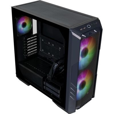 Cooler Master HAF 500, Midi-Tower, ARGB, Tempered Glass (ATX, E-ATX, mATX, Mini-ITX), PC Gehäuse, Schwarz Cooler Master HAF 500, Midi-Tower, ARGB, Tempered Glass (ATX, E-ATX, mATX, Mini-ITX), PC Gehäuse, Schwarz