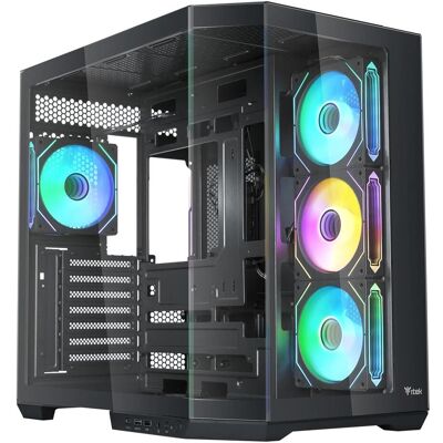 Itek Dark Cave Aku (ATX, mATX, Mini-ITX), PC Gehäuse, Schwarz Itek Dark Cave Aku (ATX, mATX, Mini-ITX), PC Gehäuse, Schwarz