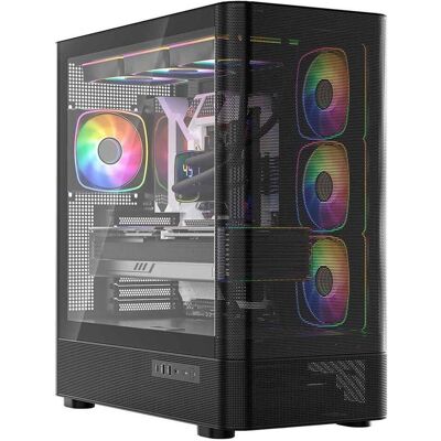 Modecom Obudowa Volcano Aq 300 Argb Midi Czarna (ATX, mATX, Mini-ITX), PC Gehäuse, Schwarz Modecom Obudowa Volcano Aq 300 Argb Midi Czarna (ATX, mATX, Mini-ITX), PC Gehäuse, Schwarz