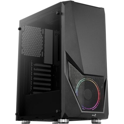 Aerocool Zauron Saturn FRGB-G-BK-v1 (ATX), PC Gehäuse, Schwarz Aerocool Zauron Saturn FRGB-G-BK-v1 (ATX), PC Gehäuse, Schwarz