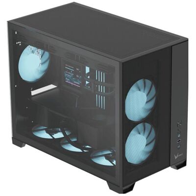 Formula Számítógépház - Air Mesh G6 Black (fekete, ablakos, mATX, 1xUSB3.0, 1xType-C) (mATX), PC Gehäuse, Schwarz Formula Számítógépház - Air Mesh G6 Black (fekete, ablakos, mATX, 1xUSB3.0, 1xType-C) (mATX), PC Gehäuse, Schwarz