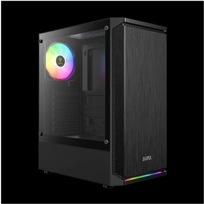 Gamdias Boitier Moyen Tour ATX Aura GC8 RGB avec panneau vitré (Noir) (ATX, mATX, Mini-ITX), PC Gehäuse, Schwarz Gamdias Boitier Moyen Tour ATX Aura GC8 RGB avec panneau vitré (Noir) (ATX, mATX, Mini-ITX), PC Gehäuse, Schwarz