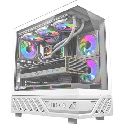 Darkflash Tech DarkFlash DS950 computer case (white) + 6 fans (ATX, ITX, mATX), PC Gehäuse, Weiss Darkflash Tech DarkFlash DS950 computer case (white) + 6 fans (ATX, ITX, mATX), PC Gehäuse, Weiss