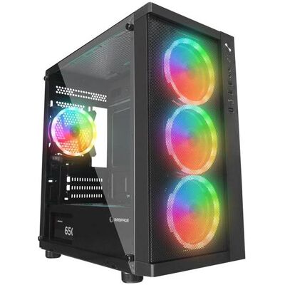 Rampage Számítógépház - VEGA V2 (fekete üveg mATX alsó táp 4x120mm RGB, 1xUSB3.0 + 2xUSB2.0) (mATX), PC Gehäuse, Schwarz Rampage Számítógépház - VEGA V2 (fekete üveg mATX alsó táp 4x120mm RGB, 1xUSB3.0 + 2xUSB2.0) (mATX), PC Gehäuse, Schwarz