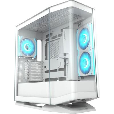 Cougar Boitier Moyen Tour E-ATX FV270 RGB avec panneaux vitrés (Blanc) (ATX, mATX, Mini-ITX, SSI CEB), PC Gehäuse, Weiss, Mehrfarbig Cougar Boitier Moyen Tour E-ATX FV270 RGB avec panneaux vitrés (Blanc) (ATX, mATX, Mini-ITX, SSI CEB), PC Gehäuse, Weiss, Mehrfarbig