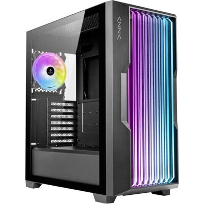 Azza Boitier Moyen Tour ATX Guardian RGB avec panneau vitré (Noir) (ATX, ITX, mATX), PC Gehäuse, Schwarz Azza Boitier Moyen Tour ATX Guardian RGB avec panneau vitré (Noir) (ATX, ITX, mATX), PC Gehäuse, Schwarz