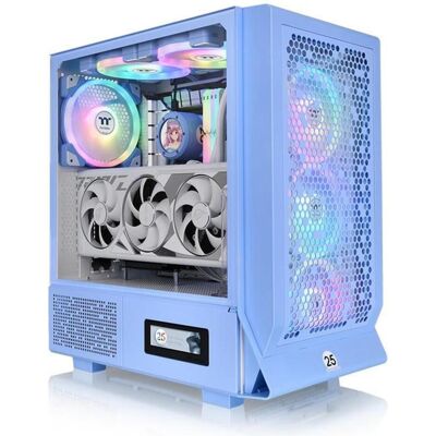 Thermaltake Ceres 330 TG ARGB Hydrangea Blue (ATX, E-ATX, mATX, Mini-ITX), PC Gehäuse, Blau Thermaltake Ceres 330 TG ARGB Hydrangea Blue (ATX, E-ATX, mATX, Mini-ITX), PC Gehäuse, Blau