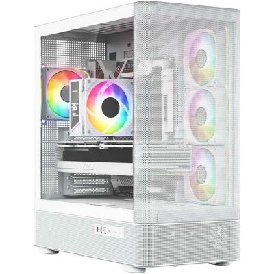 Modecom Obudowa Volcano Aq 300 Argb Midi Biała (ATX, mATX, Mini-ITX), PC Gehäuse, Weiss Modecom Obudowa Volcano Aq 300 Argb Midi Biała (ATX, mATX, Mini-ITX), PC Gehäuse, Weiss