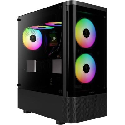 Gamdias Boitier Moyen Tour ATX Talos E3 CG RGB avec panneaux vitrés (Noir) (ATX), PC Gehäuse, Schwarz Gamdias Boitier Moyen Tour ATX Talos E3 CG RGB avec panneaux vitrés (Noir) (ATX), PC Gehäuse, Schwarz