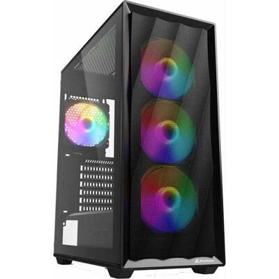 Sharkoon VK4 Rainbow (schwarz, Tempered Glass) (ATX), PC Gehäuse, Schwarz Sharkoon VK4 Rainbow (schwarz, Tempered Glass) (ATX), PC Gehäuse, Schwarz