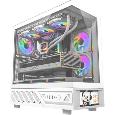 Darkflash Tech DarkFlash DS950V computer case with display (white) + 6 fans (ATX, ITX, mATX), PC Gehäuse, Weiss Darkflash Tech DarkFlash DS950V computer case with display (white) + 6 fans (ATX, ITX, mATX), PC Gehäuse, Weiss
