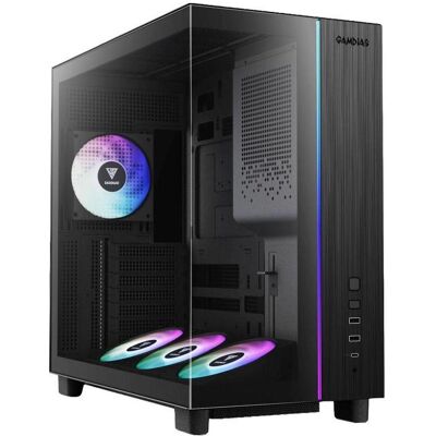 Gamdias Atlas M4 GAMING Miditower Black (ATX, mATX, Mini-ITX), PC Gehäuse, Schwarz Gamdias Atlas M4 GAMING Miditower Black (ATX, mATX, Mini-ITX), PC Gehäuse, Schwarz