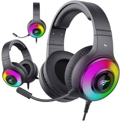 Havit Herní sluchátka H2042d RGB (Černá) (Kabelgebunden), Gaming Headset, Schwarz Havit Herní sluchátka H2042d RGB (Černá) (Kabelgebunden), Gaming Headset, Schwarz