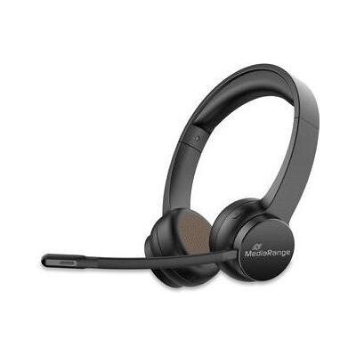MediaRange Bluetooth ENC Stereo Headset 400mAh Akku schwarz (Kabellos, USB-C), Office Headset, Schwarz MediaRange Bluetooth ENC Stereo Headset 400mAh Akku schwarz (Kabellos, USB-C), Office Headset, Schwarz