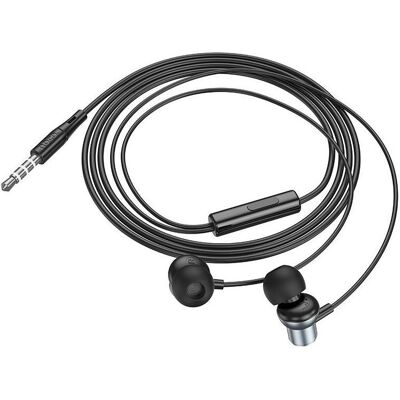 Hoco Wired headphones wire earphones Jack 3,5 mm with microphone M110 metal gray (Kabelgebunden), Kopfhörer, Grau Hoco Wired headphones wire earphones Jack 3,5 mm with microphone M110 metal gray (Kabelgebunden), Kopfhörer, Grau