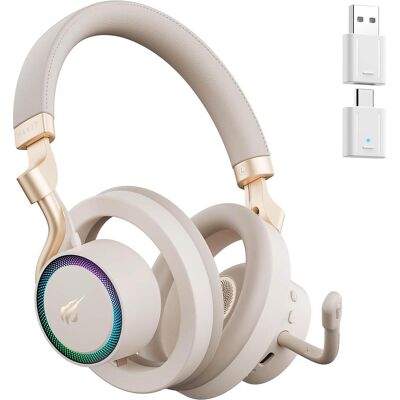 Havit Fuxi-H8 - Kabelgebundene/kabellose Gaming-Kopfhörer (goldfarben) (Kabelgebunden, Kabellos), Gaming Headset, Gold Havit Fuxi-H8 - Kabelgebundene/kabellose Gaming-Kopfhörer (goldfarben) (Kabelgebunden, Kabellos), Gaming Headset, Gold