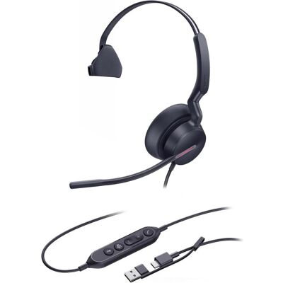 Yealink UH46 Mono Teams USB-C/A (Kabelgebunden, USB-C, Microsoft Teams), Office Headset, Schwarz Yealink UH46 Mono Teams USB-C/A (Kabelgebunden, USB-C, Microsoft Teams), Office Headset, Schwarz