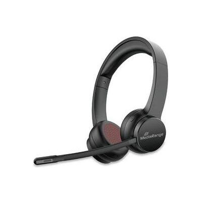MediaRange Bluetooth ENC Stereo Headset 400mAh Akku schwarz (Kabellos, USB-C), Office Headset, Schwarz MediaRange Bluetooth ENC Stereo Headset 400mAh Akku schwarz (Kabellos, USB-C), Office Headset, Schwarz