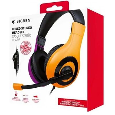 Bigben Cuffie Stereo Gaming V1 Bicolor Fucsia/Arancione Switch (Kabelgebunden), Gaming Headset, Mehrfarbig Bigben Cuffie Stereo Gaming V1 Bicolor Fucsia/Arancione Switch (Kabelgebunden), Gaming Headset, Mehrfarbig
