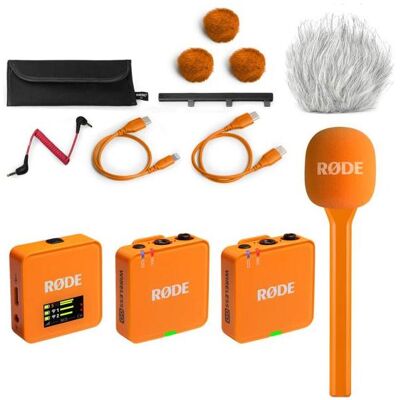 RØDE Mikrofon-Funksystem Wireless GO Gen 3 Interview Set Orange, Mikrofon RØDE Mikrofon-Funksystem Wireless GO Gen 3 Interview Set Orange, Mikrofon