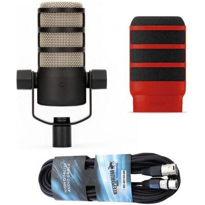 RØDE Mikrofon Podmic mit WS14R Windschutz und Kabel, Mikrofon RØDE Mikrofon Podmic mit WS14R Windschutz und Kabel, Mikrofon