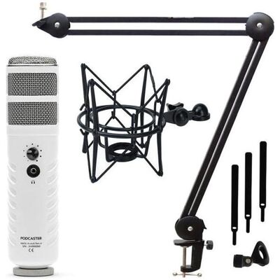 RØDE Podcaster Mikrofon mit keepdrum Gelenkarm und Spinne Schwarz, Mikrofon RØDE Podcaster Mikrofon mit keepdrum Gelenkarm und Spinne Schwarz, Mikrofon