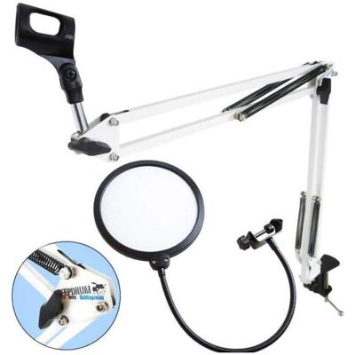 keepdrum NB35 WH Gelenkarm mit Popschutz WH, Mikrofon keepdrum NB35 WH Gelenkarm mit Popschutz WH, Mikrofon
