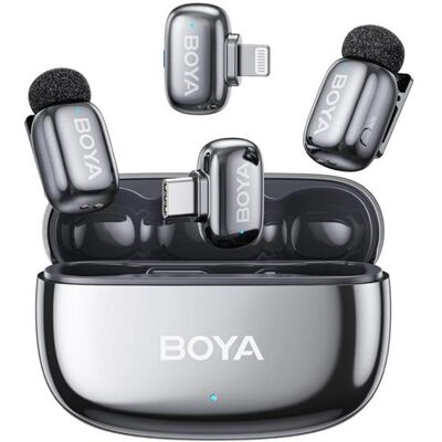 Boya Mini 2-01 (Grey) 1x RX USB-C + 1x RX Lightning + 2x TX, Mikrofon Boya Mini 2-01 (Grey) 1x RX USB-C + 1x RX Lightning + 2x TX, Mikrofon