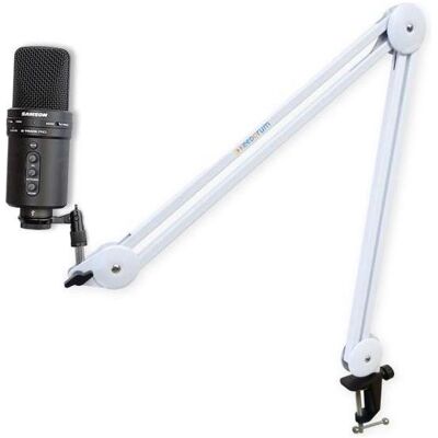 Samson USB-Mikrofon G-Track Pro mit Gelenkarm Weiss, Mikrofon Samson USB-Mikrofon G-Track Pro mit Gelenkarm Weiss, Mikrofon
