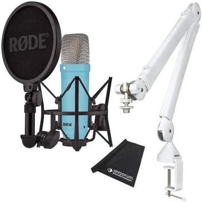 RØDE - NT1 Signature Blue - PSA1+ - Weißes Mikrofonarm - Mikrofon RØDE - NT1 Signature Blue - PSA1+ - Weißes Mikrofonarm - Mikrofon