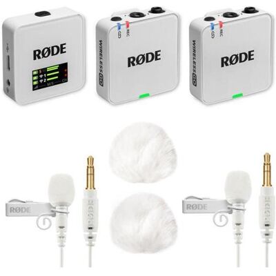 RØDE Wireless GO Gen 3 Weiss mit 2x Lavalier GO WH und 2x WS05 WH, Mikrofon RØDE Wireless GO Gen 3 Weiss mit 2x Lavalier GO WH und 2x WS05 WH, Mikrofon