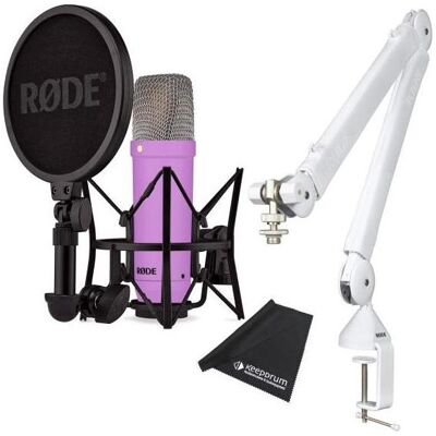 RØDE NT1 Signature Purple Mikrofon Lila + PSA1 W Plus Gelenkarm White, Mikrofon RØDE NT1 Signature Purple Mikrofon Lila + PSA1 W Plus Gelenkarm White, Mikrofon