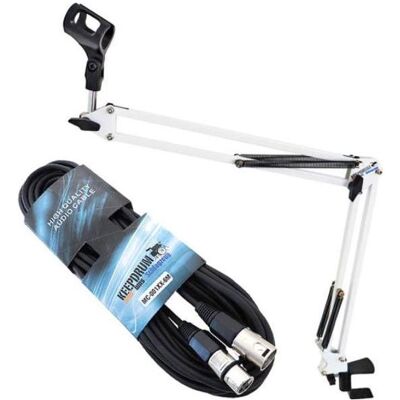 keepdrum - NB35 WH - Weiß - 6 m XLR-Kabel - Mikrofonarm keepdrum - NB35 WH - Weiß - 6 m XLR-Kabel - Mikrofonarm