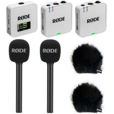 RØDE Mikrofon-Funksystem Wireless GO Gen 3 Weiss Interview Set 2 BK, Mikrofon RØDE Mikrofon-Funksystem Wireless GO Gen 3 Weiss Interview Set 2 BK, Mikrofon
