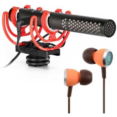 RØDE Videomic NTG Mikrofon mit Audiofly Ohrhörer, Mikrofon RØDE Videomic NTG Mikrofon mit Audiofly Ohrhörer, Mikrofon