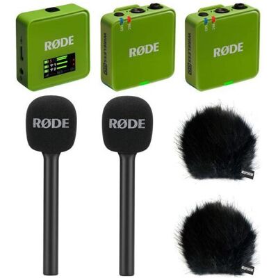 RØDE Mikrofon-Funksystem Wireless GO Gen 3 Grün Interview Set 2 BK, Mikrofon RØDE Mikrofon-Funksystem Wireless GO Gen 3 Grün Interview Set 2 BK, Mikrofon