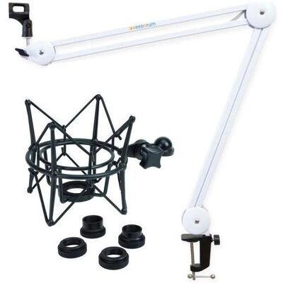 keepdrum MS138 Gelenkarm-Stativ Weiss mit Mikrofon-Spinne Schwarz, Mikrofonständer, Schwarz, Weiss keepdrum MS138 Gelenkarm-Stativ Weiss mit Mikrofon-Spinne Schwarz, Mikrofonständer, Schwarz, Weiss
