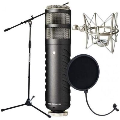RØDE Procaster mitSpinnemit Popschutz mit Mikrofonstativ, Mikrofon RØDE Procaster mitSpinnemit Popschutz mit Mikrofonstativ, Mikrofon