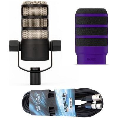 RØDE Mikrofon Podmic mit WS14PU Popschutz und Kabel, Mikrofon RØDE Mikrofon Podmic mit WS14PU Popschutz und Kabel, Mikrofon