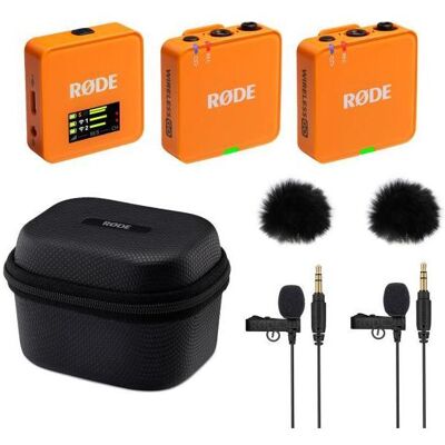 RØDE Wireless GO Gen 3 Orange mit Charge Case + 2x Lavalier GO und 2x WS05, Mikrofon RØDE Wireless GO Gen 3 Orange mit Charge Case + 2x Lavalier GO und 2x WS05, Mikrofon