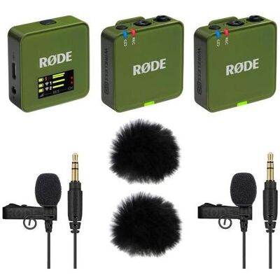 RØDE Wireless GO Gen 3 Moss Khaki mit 2x Lavalier GO und 2x WS05, Mikrofon RØDE Wireless GO Gen 3 Moss Khaki mit 2x Lavalier GO und 2x WS05, Mikrofon