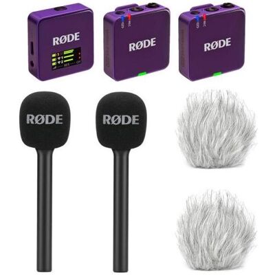 RØDE Mikrofon-Funksystem Wireless GO Gen 3 Lila Interview Set 2, Mikrofon RØDE Mikrofon-Funksystem Wireless GO Gen 3 Lila Interview Set 2, Mikrofon