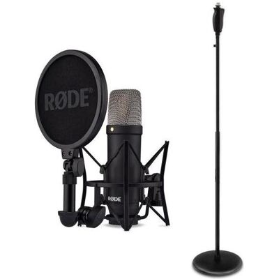 RØDE Studio-Mikrofon NT1 Signature Black mit Einhand-Mikrofonständer, Mikrofon RØDE Studio-Mikrofon NT1 Signature Black mit Einhand-Mikrofonständer, Mikrofon